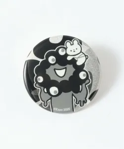 Монохромный значок Кикко-чан со сверкающей банкой Мякумяку (Дакицуки)