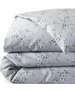 Покрывало на кровать из египетского хлопка класса люкс с плотностью 700 нитей, не требует глажки Lands' End, Light fog snow drop floral