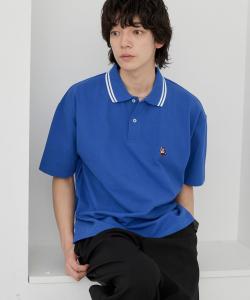 Рубашка-поло из пике с вышивкой в виде медведя в один конец Coen, цвет Cobalt