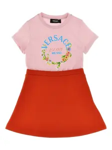 Платье с логотипом Versace Kids, розовый
