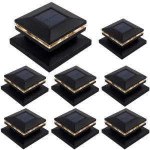8 уличных солнечных светильников на столбы для сада, декоративный элемент, устойчивый к погодным условиям Maggift, черный