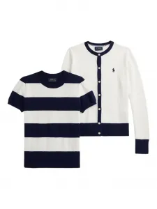 Комплект из кардигана и топа в полоску POLO RALPH LAUREN KIDS, белый