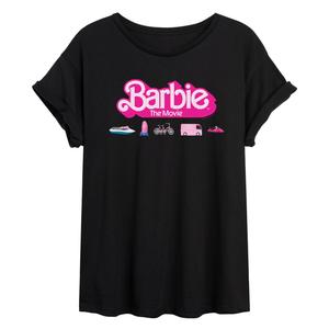 Струящаяся футболка Barbie The Movie Vehicles для юниоров Barbie, черный