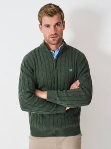 Вязаный джемпер из хлопка Crew Clothing, Forest Green