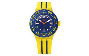 Женские часы 44 мм синие SUUJ400 SWATCH