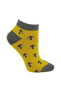 Мягкие дышащие низкие носки из бамбука с милым животным рисунком Miss Sparrow, желтый