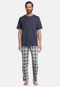 Пижамный комплект Schiesser SET, Grau Kariert Blau/Mottled Grey