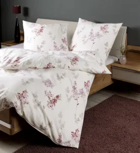 Комплект постельного белья Janine Design из тонкой фланели DAVOS 65172, ягодного цвета, размер 155x220+80x80 Original Janine