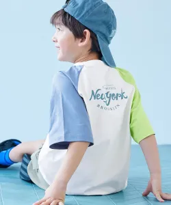 Легко стирающаяся, устойчивая к пятнам футболка-реглан с рукавами 5/8 для мальчиков, весна/лето 2026 Devirock, цвет 006-L Yellow Green-Off