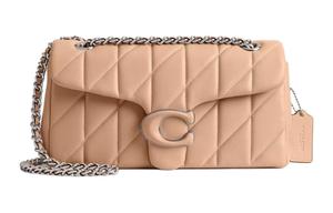 Сумка-хобо Tabby Nappa Leather через плечо среднего размера для женщин бежево-желтая COACH