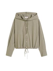 Укороченная блузка с капюшоном темно-зеленого цвета Marc O'Polo DENIM