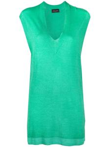 Свитер без рукавов с V-образным вырезом Roberto Collina, зеленый