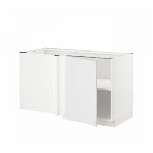 Угловой шкаф с полкой METOD IKEA, 128x62x70 см, цвет white/stensund white