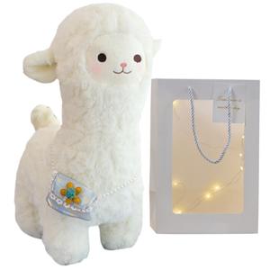 Маленькая альпака мультяшная милая кукла плюшевая кукла высота 28/35/45/60/90см длина 28/35/45/60/90см Click, белый