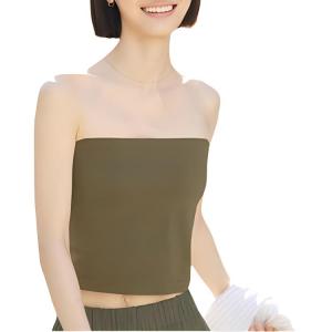 Топ без бретелей женский UNIQLO, оливковый