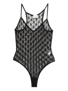 Боди из кружева с геометрическим узором ISABEL MARANT, черный