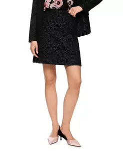 Короткая юбка с цветочным узором Marc Cain, черный