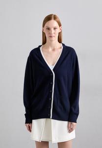Кардиган sandro CARDIGAN A DOUBLE FINITION CONTRASTE, Marine/Dark Blue