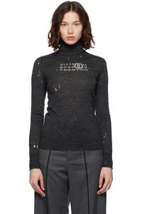 Шерстяной водолазка Mm6 Maison Margiela, серый