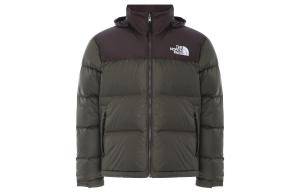 THE NORTH FACE Куртка пуховая женская винтажная в стиле майярд коричнево-зеленая, Vintage Maillard Style Brown Green