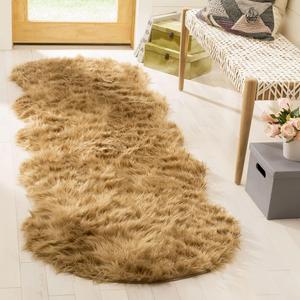 Ковер-дорожка SAFAVIEH, 77 x 244 см, Faux Sheep Skin Collection Camel FSS115E Silken Glam
