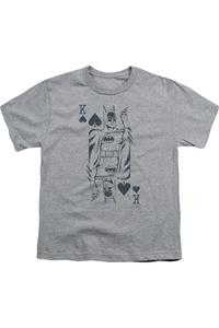 Футболка с принтом DC Comics Bat Card для детей Gildan, Athletic Heather