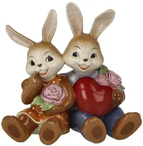 Goebel Пасхальный кролик "Фигура Кролик - Сокровище моего святого Валентина", пасхальная фигурка, декоративная фигурка, Пасха, пасхальное украшение 12х12х8 см, цвет bunt