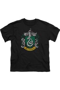 Футболка с коротким рукавом для детей с гербом Слизерина из Гарри Поттера Gildan, черный
