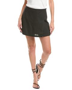 Мини-юбка-шорты из льняной смеси Michael Stars, черный