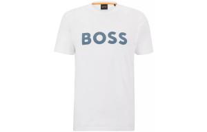 Футболка мужская синяя с белой надписью HUGO BOSS