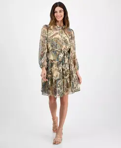 Женское платье с принтом пейсли, облегающее и расклешенное julia jordan, мультиколор