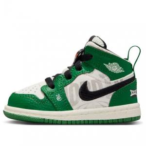 Кроссовки (TD) Air Jordan 1 Mid SE 'Overbranded', зеленый