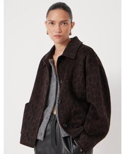 Женская двусторонняя куртка из чистой шерсти Hush, Brown leopard