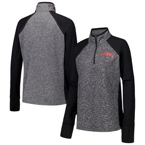 Женская черная/серый хизер куртка washington state cougars finalist raglan quarter-zip Camp David
