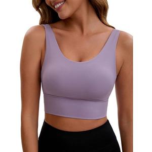 Женский спортивный топ с V-образной спинкой, широкими лямками и вставками Inspire Chic, Purple