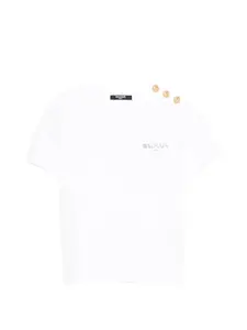 Футболка на пуговицах Balmain Kids, белый