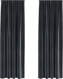 Плотные шторы для мебели с верхними завязками, 2 шт., темно-серый бархат - Шторы и шторы 4107232 vidaXL