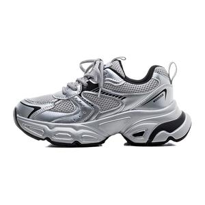 Warrior Скользоустойчивые, Износостойкие, Дышащие, Легкие, Высокие Низкие Топ Квадратные Кроссовки Женские, Серебристо-Серый Черный