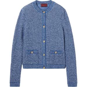 Кардиган с пуговицами и круглым вырезом GUCCI, синий