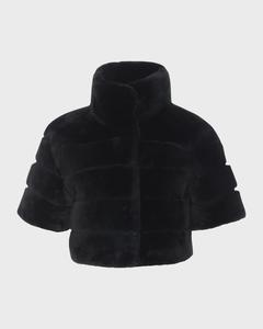 Двустороннее болеро из овчины с укороченными рукавами Gorski, голубой