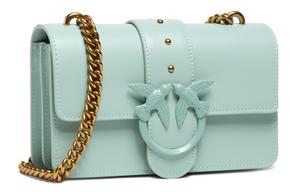 PINKO Кожаная сумка ласточка через плечо мини женская мятно-зеленая