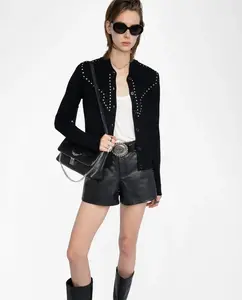 Женский кашемировый кардиган Adany с длинными рукавами Zadig & Voltaire, черный