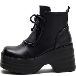 Jay Коричнево-черные женские полусапожки с немного свободной посадкой, цвет Black[Standard Size with A Slightly Loose Fit]