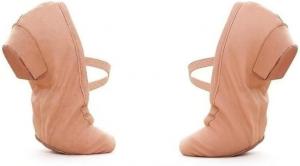 Балетные туфли, танцевальные тапочки, эластичные балетные туфли из холста для взрослых, мягкие балетные туфли для танцев для женщин, девушек и мальчиков Generic, Tan