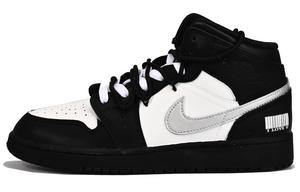 Баскетбольные кроссовки Air 1 Mid Mid с амортизацией и средним верхом для детей и подростков Jordan, серебряный/черный