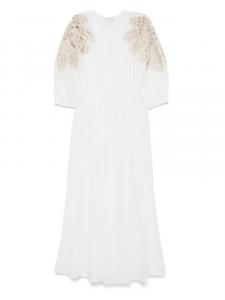 Forte Forte платье макси с вышивкой, белый
