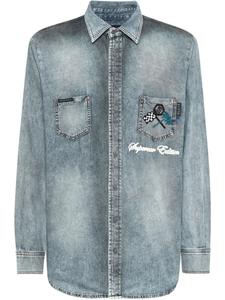 Джинсовая рубашка Philipp Plein Cars Racing, синий
