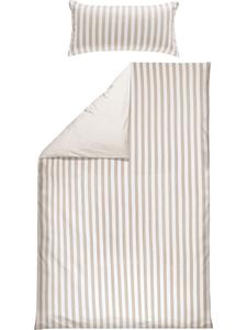 Двустороннее постельное белье из высококачественной фланели в серо-коричневом и белом цвете Erwin Müller, 155x240 см (80x80 см)