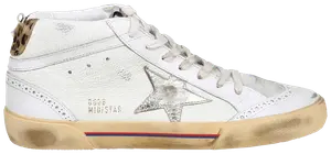 Кроссовки Golden Goose Mid Star 'White Leopard', белый
