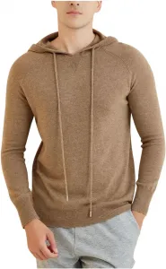 Мужской вязаный худи-свитер с длинными рукавами